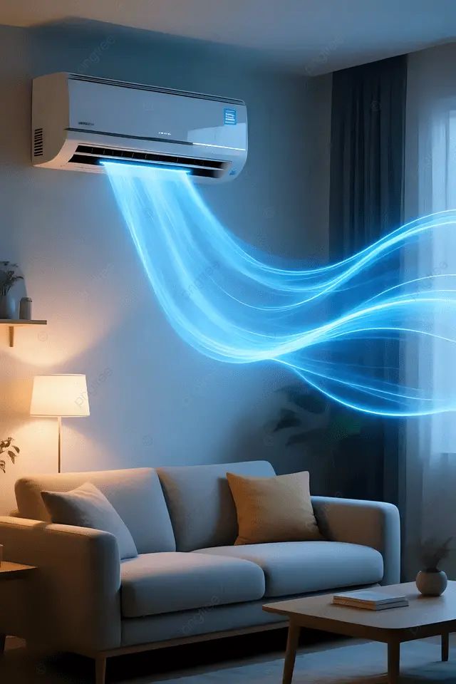 cool comfort air conditioner in modern living room background wallpaper image for free download pngtree